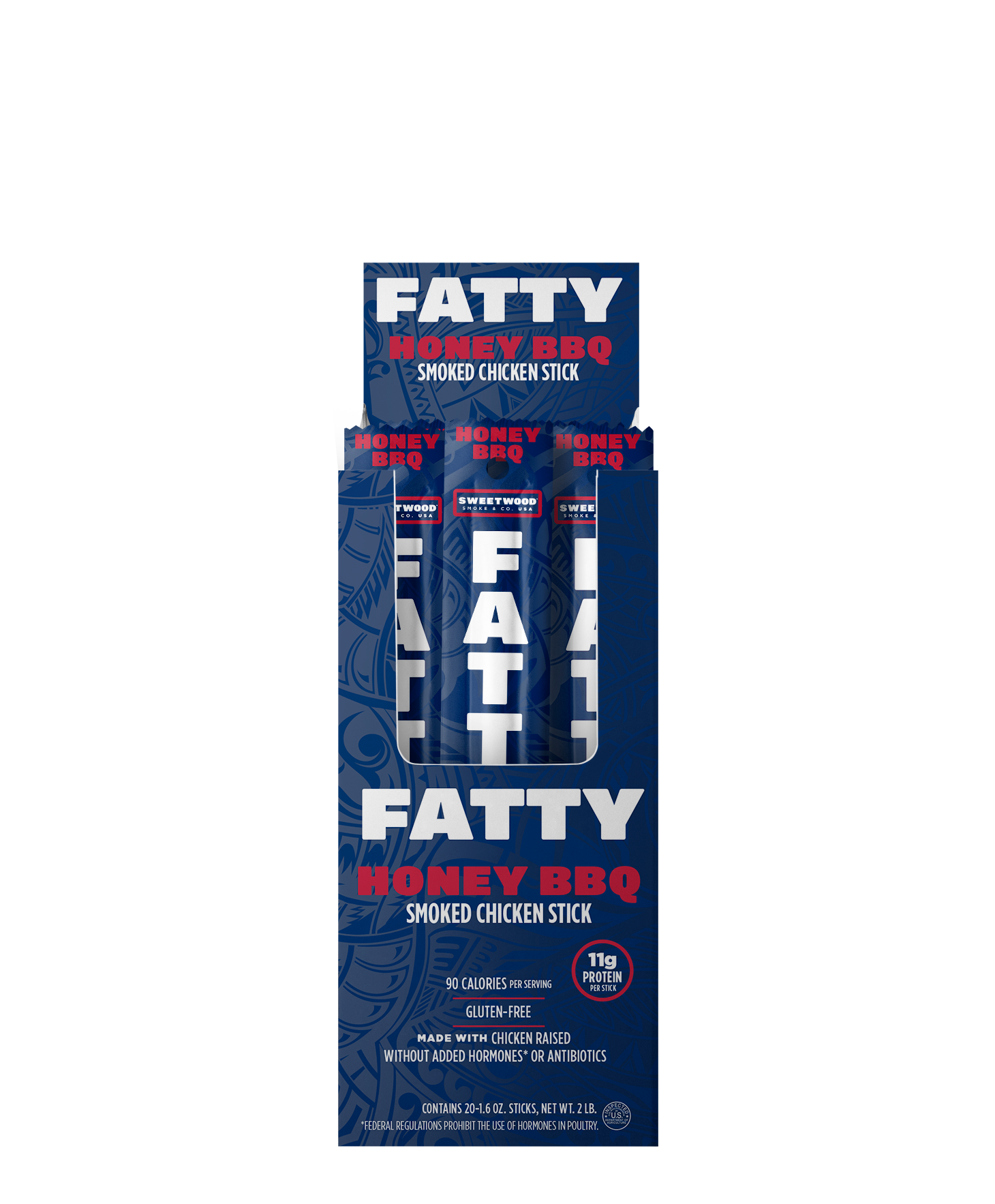 Fatty Meat Stick Honey BBQ Packaging